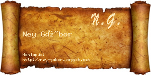 Ney Gábor névjegykártya